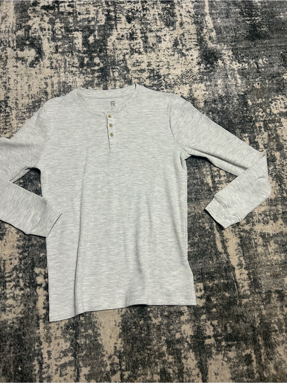 Amazon Essentials Boys Long Sleeve Thermal Henley Gray XS